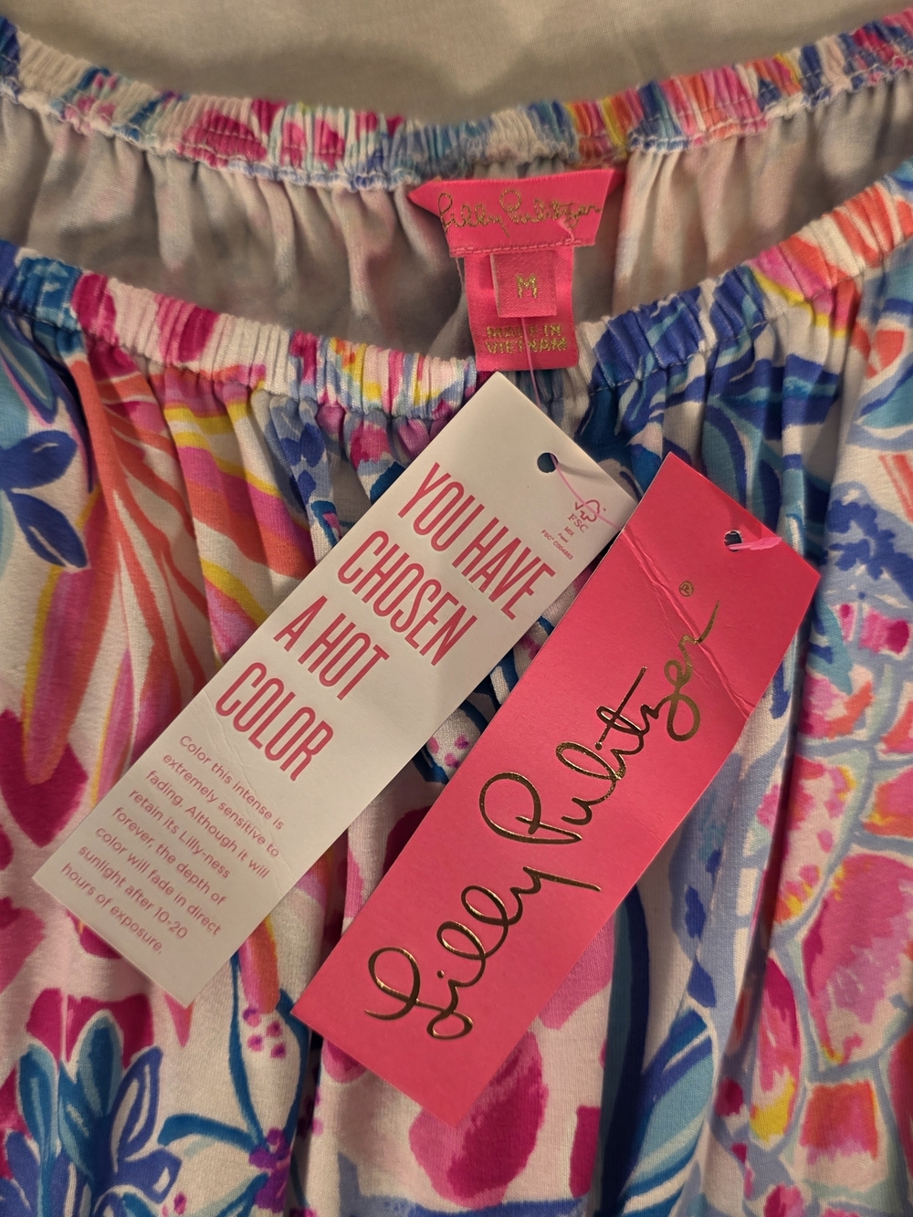 NWT Lilly Pulitzer Samia Off Shoulder Romper M, Resort White Rainforest Retreat - Picture 1 of 12